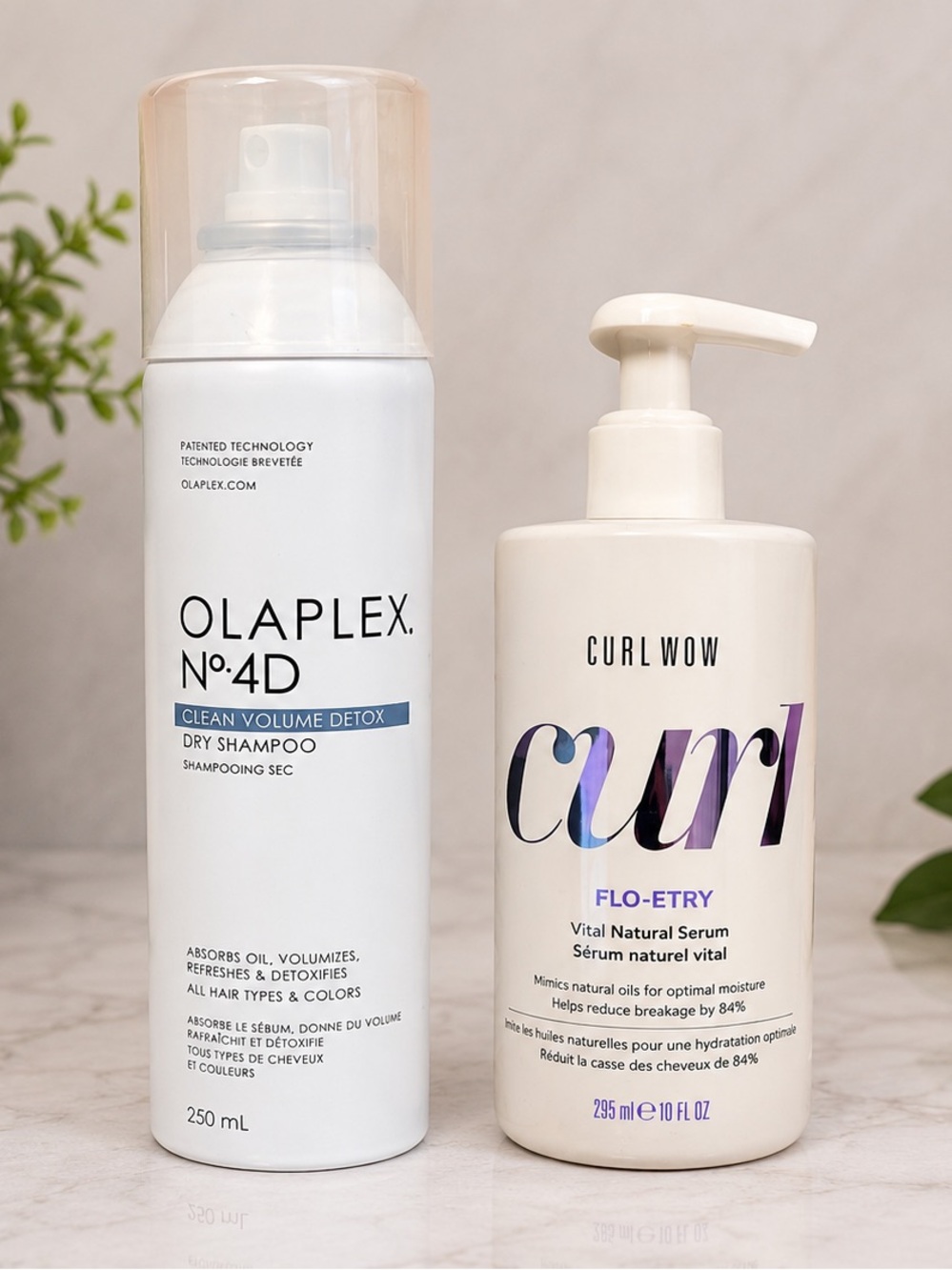 Olaplex No. 4D Dry Shampoo + Curl Wow Flo-Etry Serum Hair Care Bundle - New